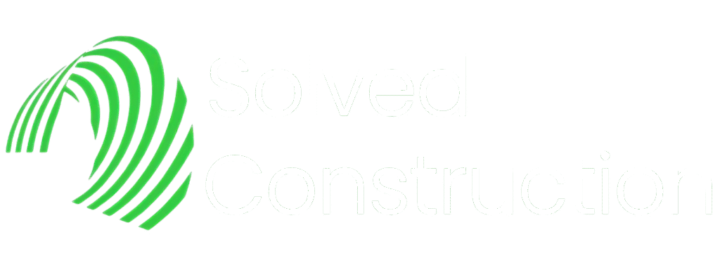 Solved Construction logo featuring green wave design and text, symbolizing eco-friendly building services in Wakefield.
